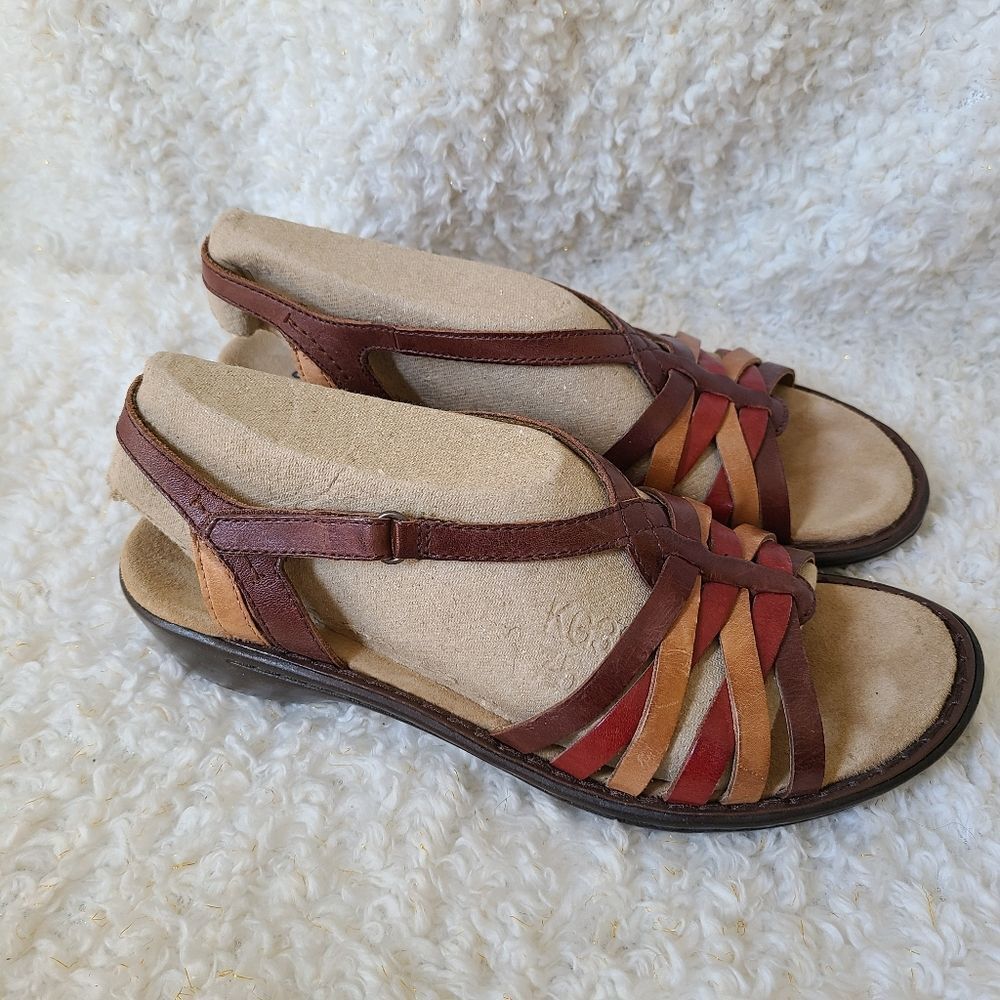 Clarks Multi Color Leather Bendables Sandals 7.5